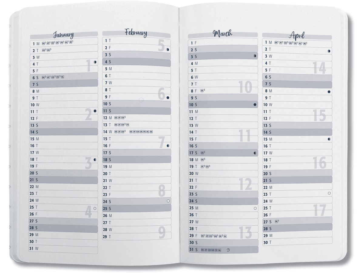 JOLIE Agenda Flair 2026 J6128 1W/2S dusty red ML A6 (4004360776076)