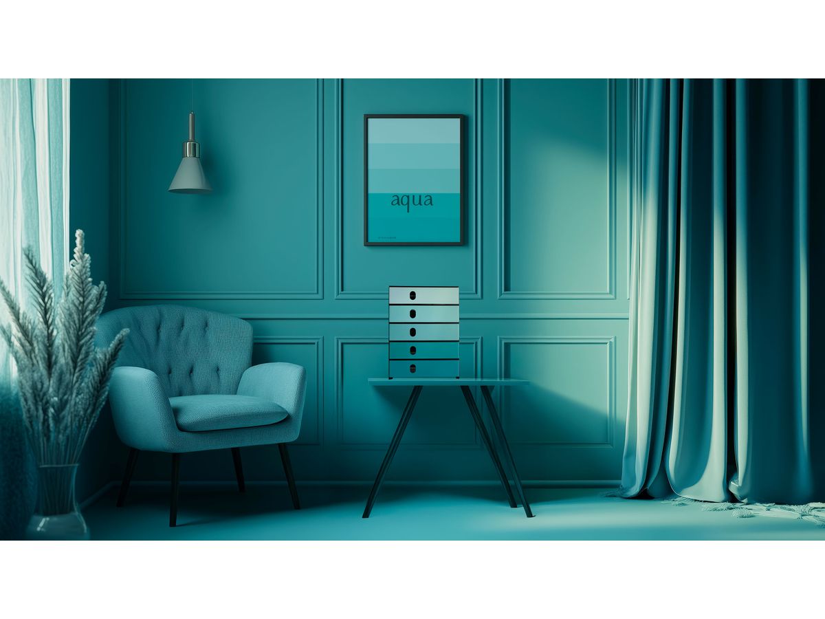 STYRO Schubladenbox styroval öko 14-8000.9aq schwarz/aqua 5 Schubladen (7612176095402)