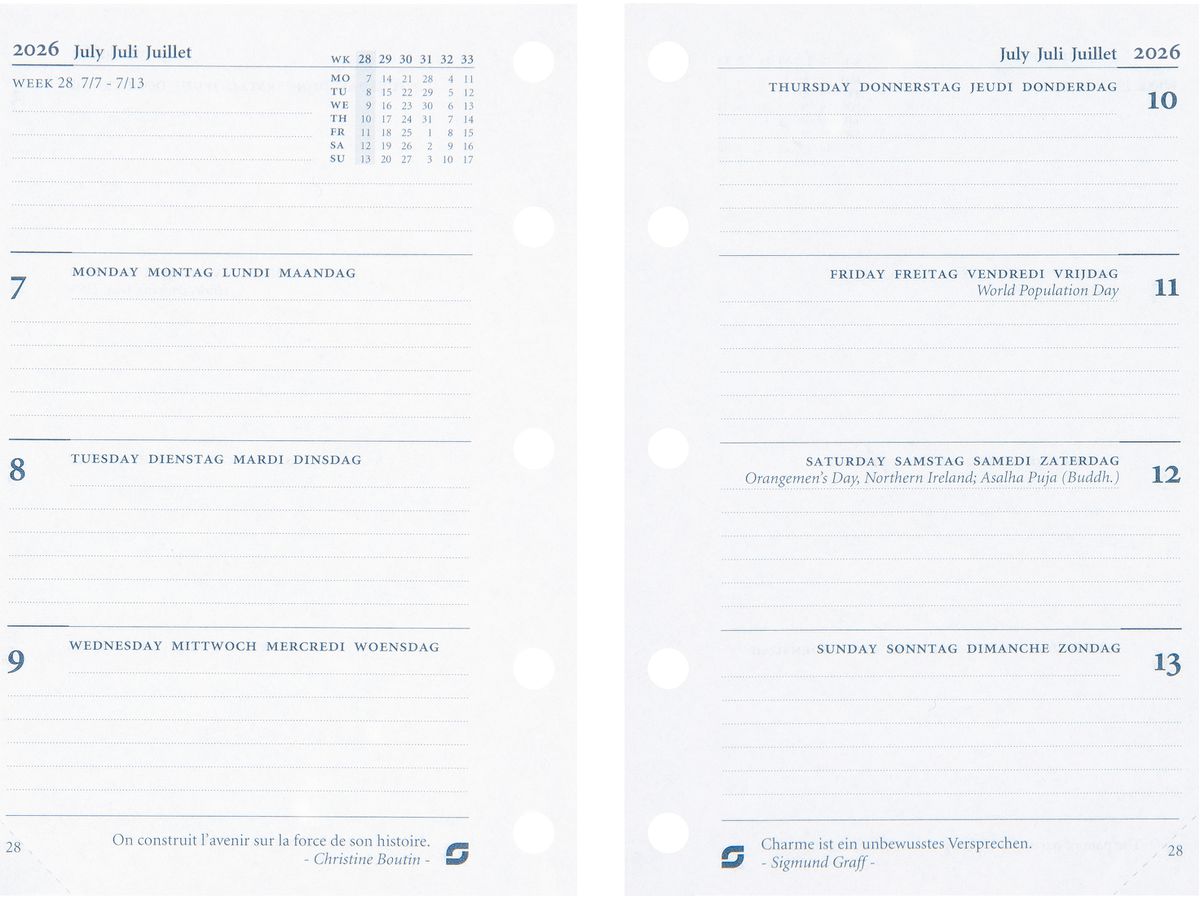 SUCCES Agenda Mini 2026 841207000026U 1W/2S Ersatzkal. 6.7x10.4cm (8717481254243)