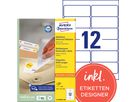 AVERY ZWECKFORM Etichette univers. 99,1x42,3mm L4743REV-100 bianco,non-per. 1200pz./10 fl. (4004182433317)