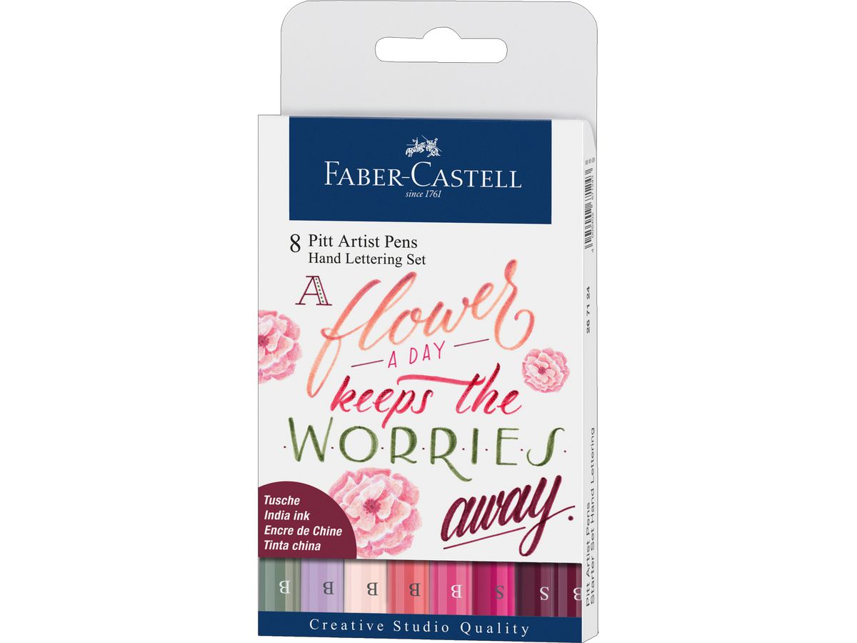 FABER-CASTELL Pitt Artist Pen Handlettering 267124 rose 8 pcs. (4005402671243)