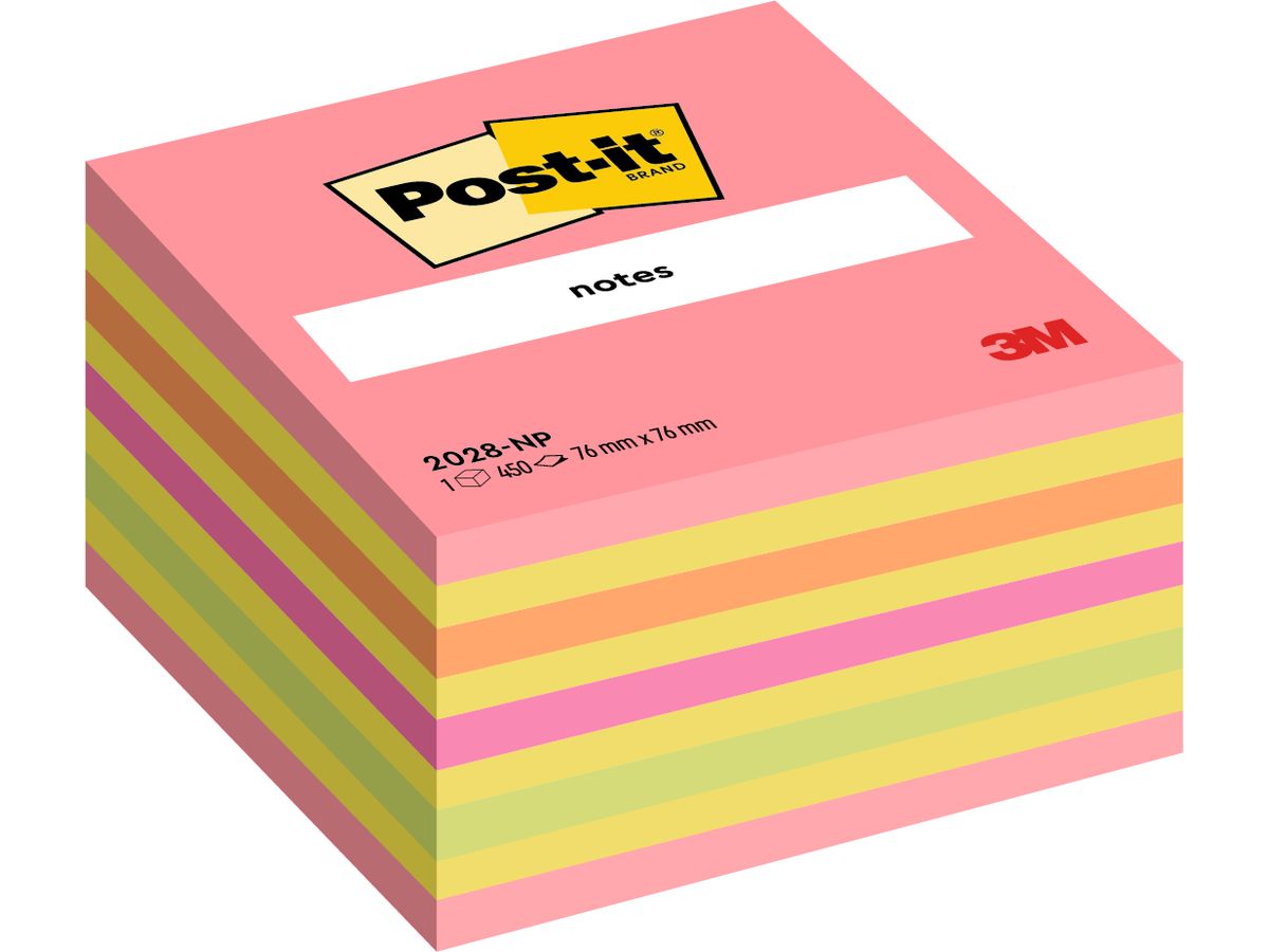 POST-IT Cube 76x76mm 2028-NP neon/pink/450 feuilles (4001895871368)