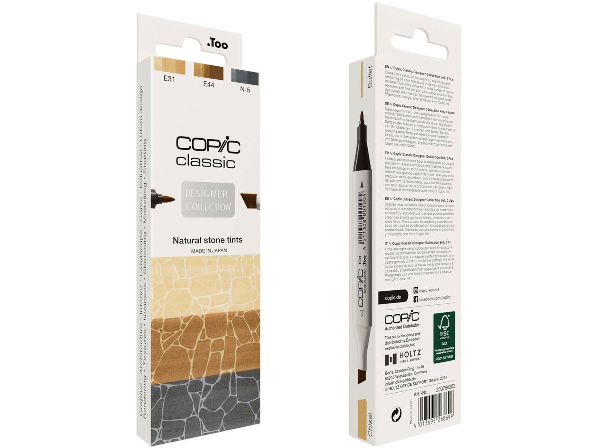 COPIC Marker Classic Designer 200750302 Natural stone tints 3 Stück (4013695268699)