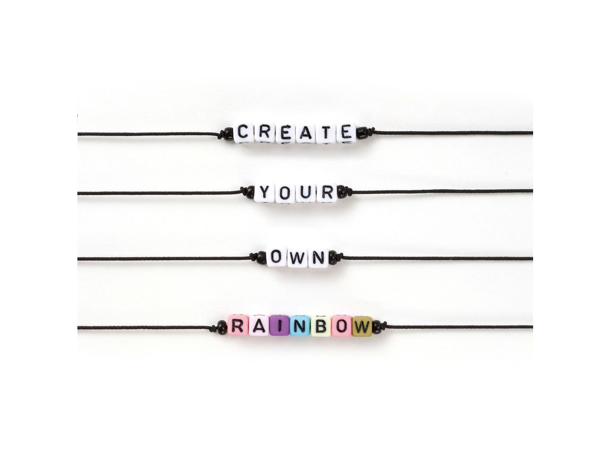 FOLIA Buchstaben-Perlen 33903 weiss 100 Stück (4001868070422)