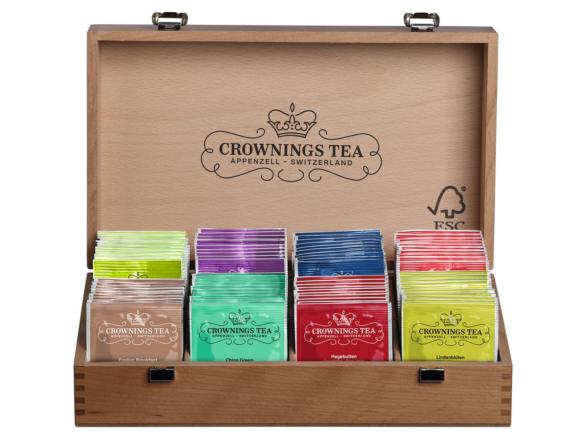 CROWNING'S Tee Holzbox 101286 gefüllt mit 8 Sorten (7611259050208)