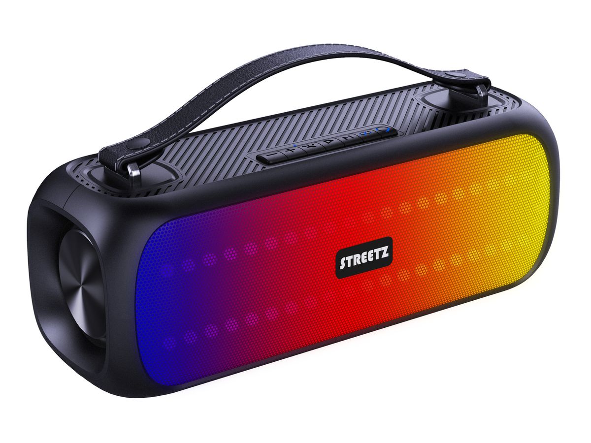 STREETZ BT Boombox 2x7.5 W CMB-110 Black,AUX,USB flash,LED,IPX5 (7333048057471)