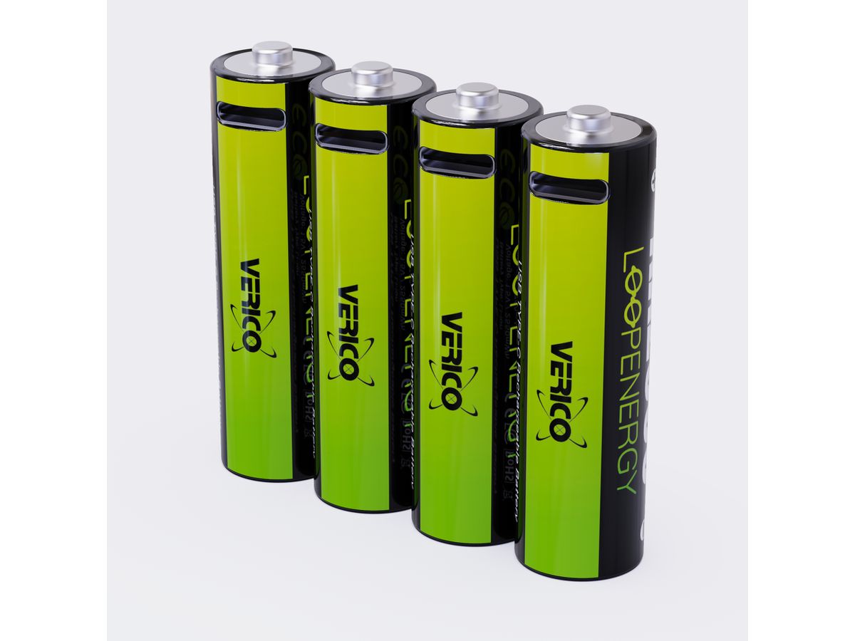 VERICO LoopEnergy Akku USB-C 1UDBT-A1WEAC AA/LR06 (1700mAh) 4 Stück (4713095608902)