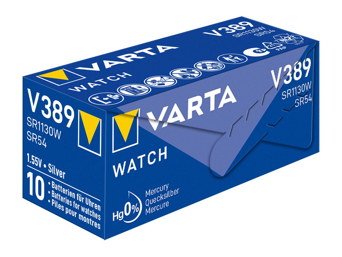 VARTA Knopfzelle V389 389101111 SR1130W, SR54 (4008496245673)