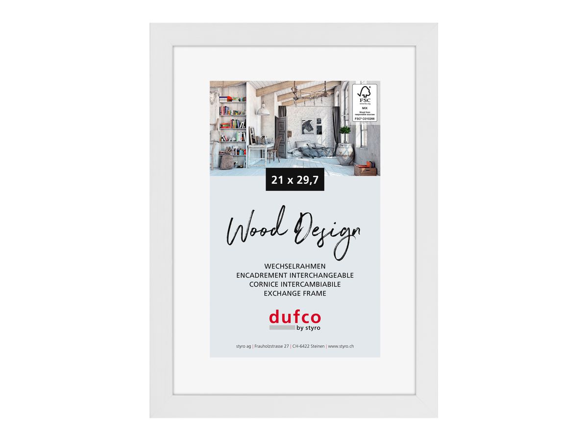 DUFCO Holz-Bilderrahmen 21x29.7cm 1610.80589 Toronto weiss (7610259805894)