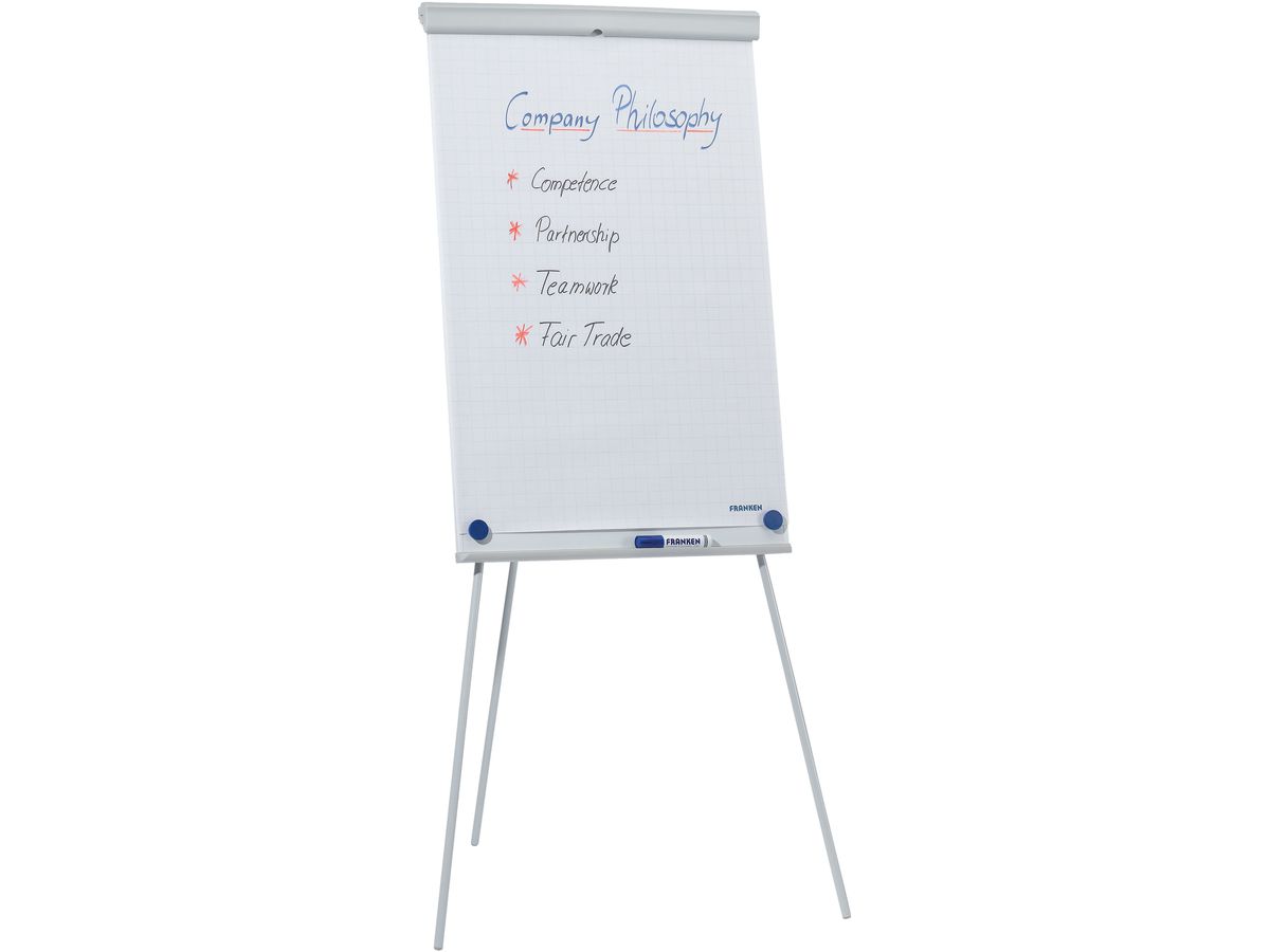 FRANKEN Flipchart X-tra!Line 68x105cm EL-FC20 hellgrau dreibein (4016946199421)