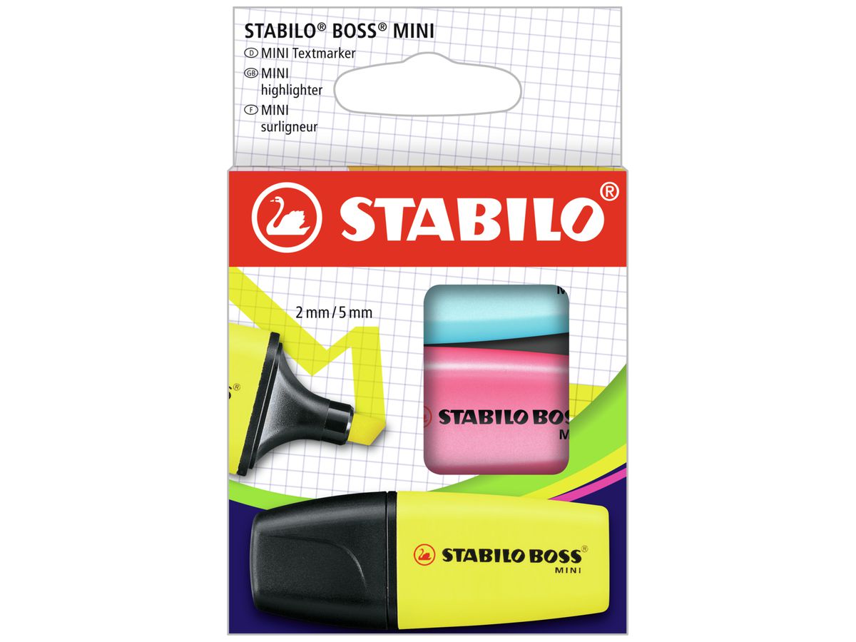 STABILO BOSS MINIpop 07/3-2-01 3 Farben ass. (4006381583039)