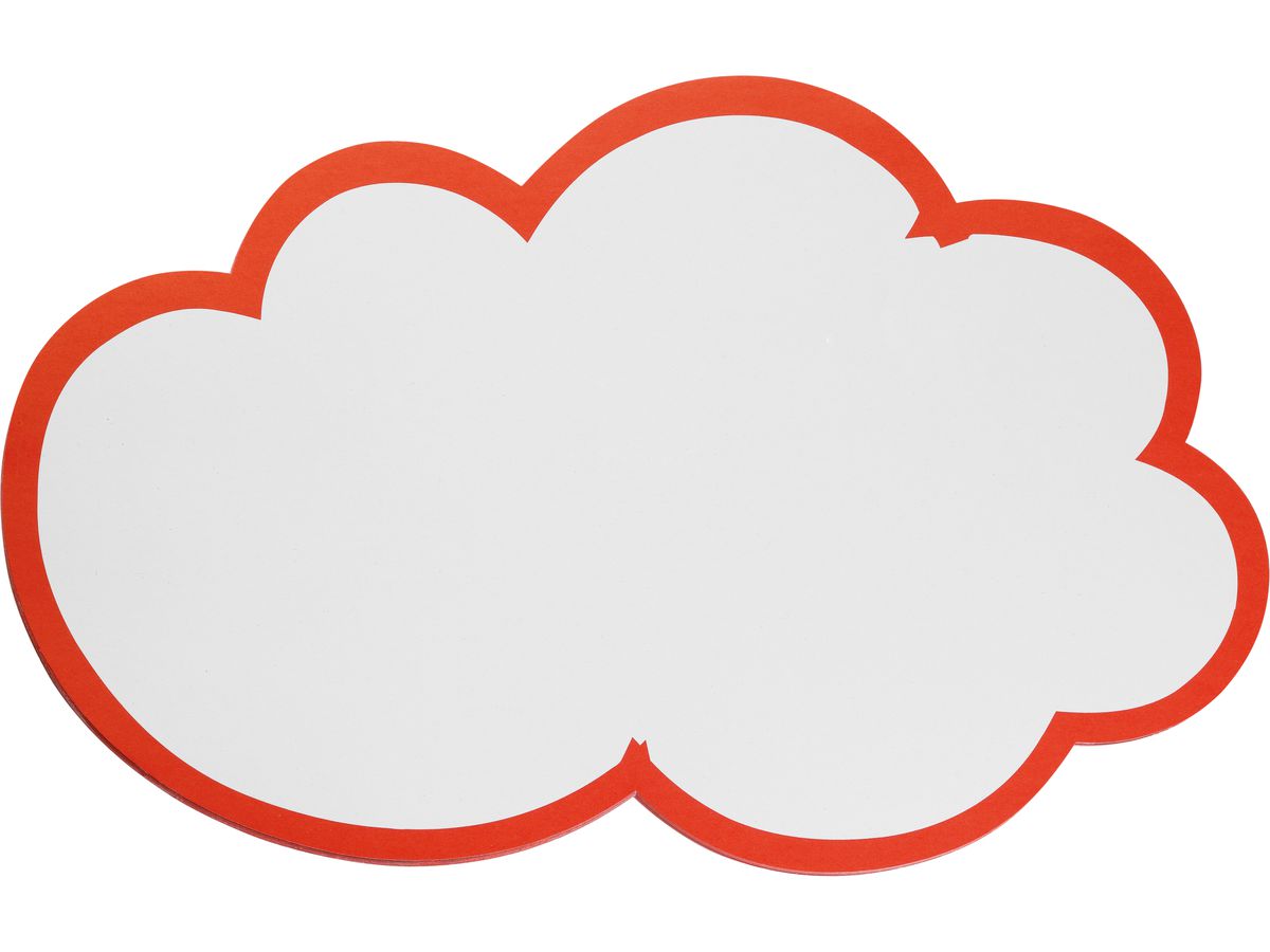 FRANKEN Moderationskarte Wolke UMZ W 25x42cm, weiss,roter Rand (4016946056076)