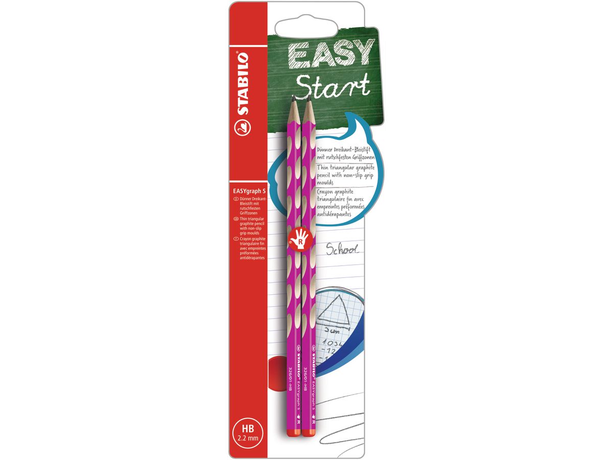 STABILO Crayon EASYgraph S HB B-53111-10 pink, R 2 pcs. (4006381531115)