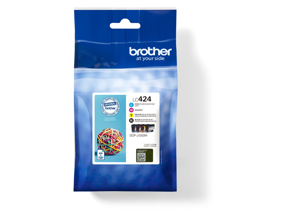 BROTHER Valuepack Tinte CMYBK LC-424VAL DCP-J1200 750 Seiten (4977766813099)