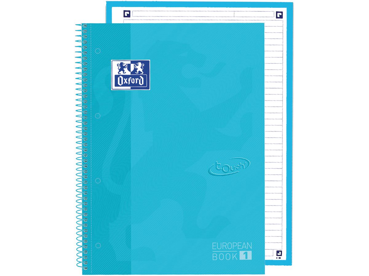 OXFORD Spiralbuch A4+ 400138327 liniert, pastellblau 80 Blatt (8412771035501)