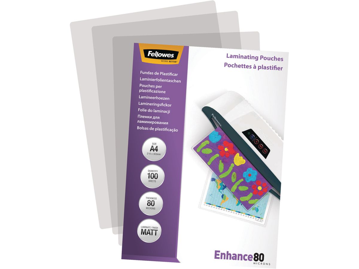 FELLOWES Laminiertasche A4 5452103 matt, 80my 100 Stk (0043859522330)