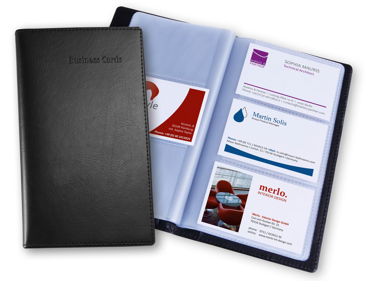 SIGEL Visitenkartenmappe VZ171 schwarz, f. 120 Karten 90x58mm (4004360966408)