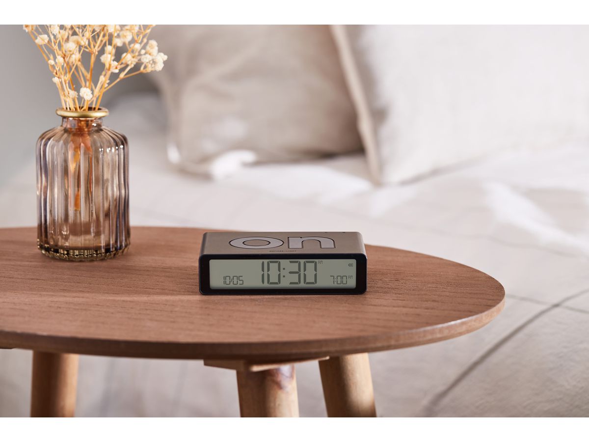 LEXON Wecker Flip Classic LR157N0 schwarz, USB-C (3660491209381)