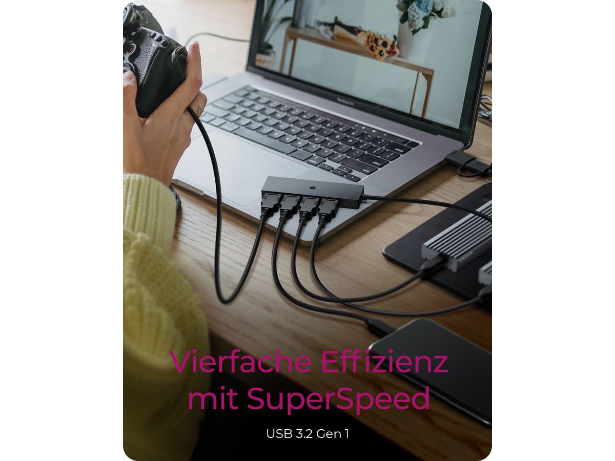 ICY BOX 4 Port USB-C/A to USB-A IB-HUB1424-C3 3.2Gen 1 Hub (4250078173946)