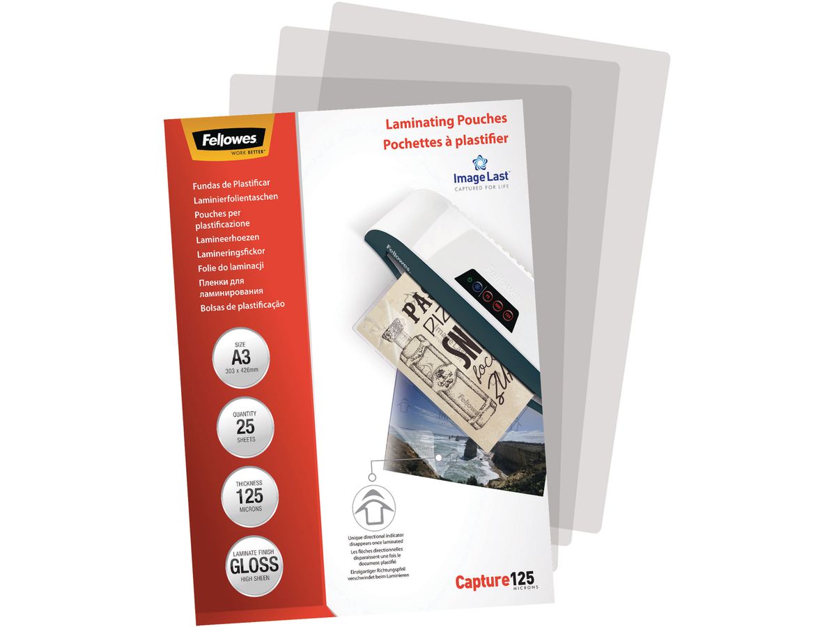 FELLOWES Pochettes à plastifier A3 5396501 brillant, 125my 25 pcs. (0077511539657)